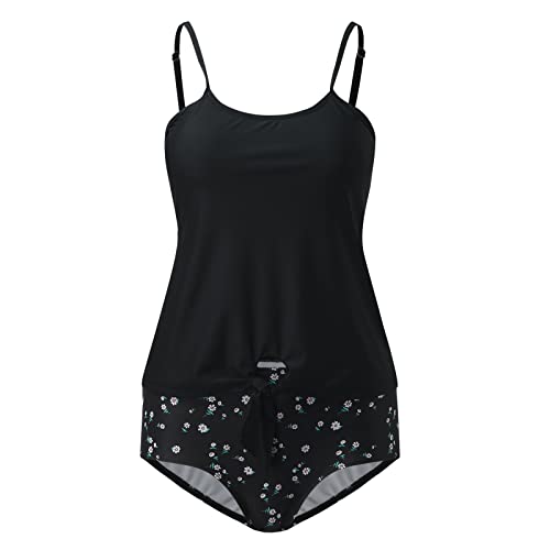Tankini para mujer con escote en U y cintura media ajustable para verano 7