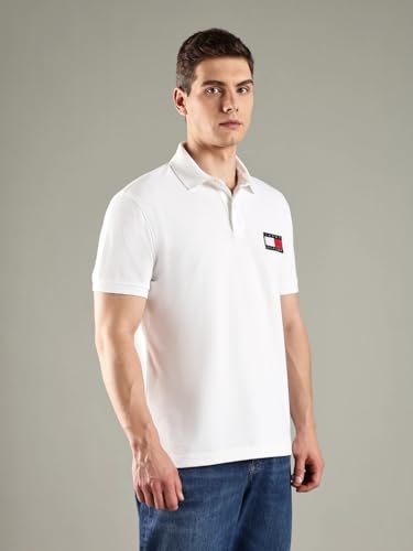 Image of Solid Regular Fit Cotton Polo T-Shirt