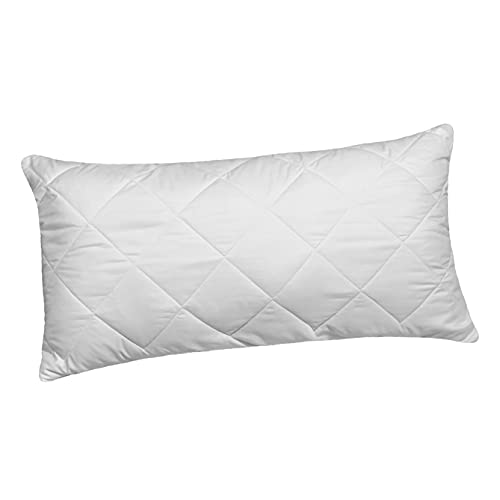 Deko Kissen 40x80 - Allergiker Kopfkissen 40x80 aus Mikrofaser - Dekokissen mit Füllung - Schlafkissen für jedes Schlafzimmer - Gestepp-Reißverschluss Cover