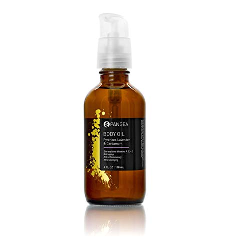 Pangea Organics Body Oil | Pyrenees Lavender with Cardamom | Body Massage Oil | Nourishing, Organic Body Oil for Dry Skin | 4 Oz. Anti-Aging, Natural Skin Oil | Vegan & Gluten-Free | Non-GMO