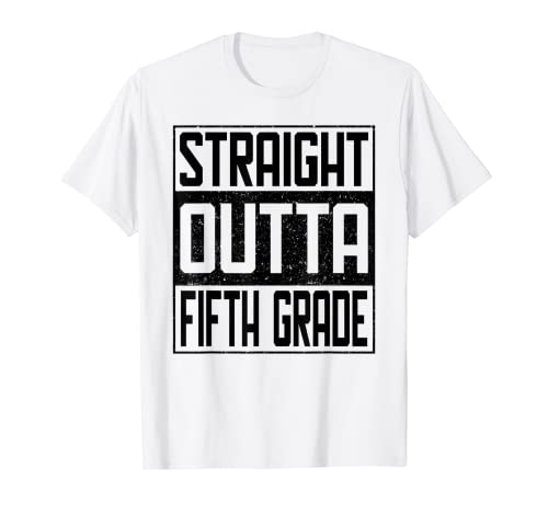 Straight Outta Fifth Grade Graduate Boys & Kids 5th Grade T-Shirt