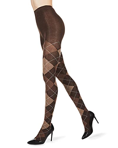 Memoi Classic Large-Print Argyle Sweater Tights Black/Red Large/X-Large #TOP3