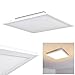 Panneau LED Salmi en aluminium blanc, plafonnier plat carré pour salon ou salle à manger moderne, 30 Watt, 2400 Lumen, 3000 Kelvin (blanc chaud)