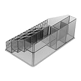 LABRIMP Organizador Acrílico para Algodón y Maquillaje Caja Transparente para Bastoncillos y Cosméticos Bandeja Dividida para Tocador y Almacenamiento de Brochas y Lápices