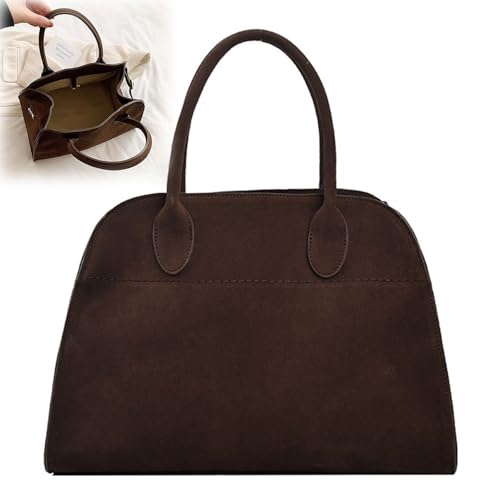Brown Suede Tote Bag For Women,Brown Suede Handbag,Suede Satchel Bags For Women,Fashion Retro Shoulder Satchel Bag