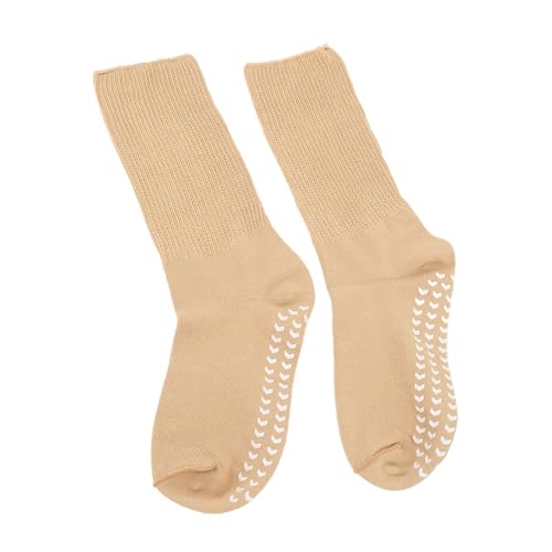 ZJchao Wide Socks Super Stretchy Socks Anti Slip Grips Comfortable Loose Fit Socks for Men Women Earthy Yellow