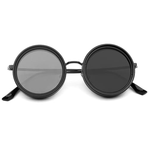 Adjustable Sunglasses Round Polarized Sunglasses for Women 1-9 Gears Adjustable Glasses