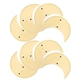 HOMSFOU Platos Desechables Forma de Luna Creciente, 8 Unidades Amarillos Diseño de Ojos, Platos de Papel para Fiestas y Cumpleaños, Decoración Temática Lunar para Servir Postres