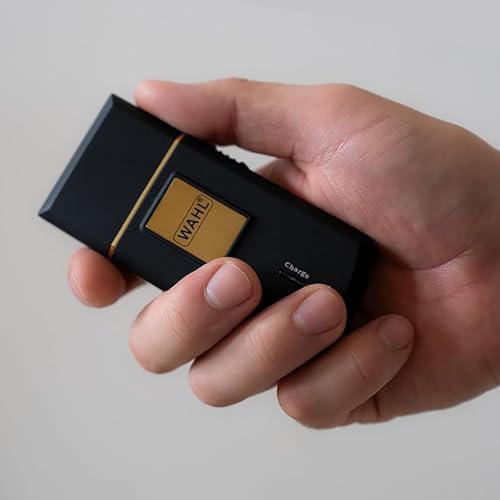 Wahl Travel Shaver Gold Edition- Schnurloser und wiederaufladbarer Elektrorasierer für Männer, ideal für Reisen, zum Schneiden von Haaren und Bart, kompakt und tragbar