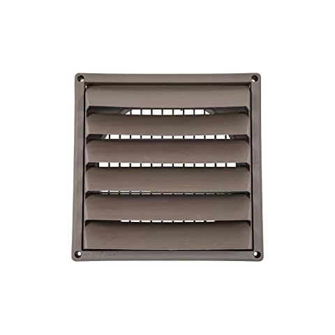 Plastic Wall Vent 8 Inch Pipe | for Air Intake/Exhaust Applications + Made of High Density Polyethylene Plastic + Fixed Louvers + Molded Screen + Available in Brown & White - FAMCO Cover