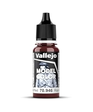 Vallejo Model Color Acrylic Paint, Dark Red, 18 ml, Self-Leveling Formula, BSL System for Miniatures and Models