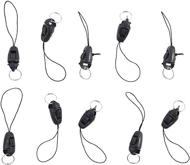 10Pcs/lot Black Detachable Buckle Mobile Phone Accessories Pendant Buckle Small Sling Anti-Lost Lanyard Cords Hanging Head Keychains Hooks, Fasteners