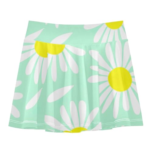 Cute Comfy Girls Skorts Athletic Shorts Skirts with Shorts School Daisy Mint Green 4t