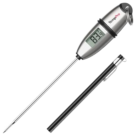 TempPro TP02S Digital Food Thermometer for Cooking Bread Baking Sourdough Liquids, Meat Thermometer Digital with Super Long Probe for Kitchen BBQ Yogurt Candy Making Accessory (Previously ThermoPro)