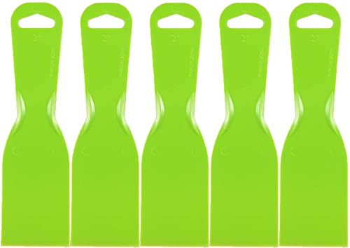 Sinyiol 5Pcs Putty Scraper 2" Plastic Flexible Putty Knives,Disposable Spreader Flexible Plastic Paint Scraper Tool For Spackling, Taping Drywall Wall Painting (2") #TOP3