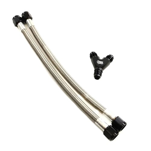 Nitrous Outlet Dual Bottle 4an Feed Hose Kit - Two 12 Hoses 4an Y Fitting