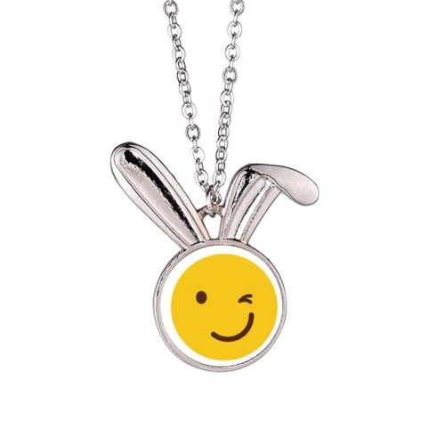 Collier avec pendentif lapin jaune bijou fantaisie tendance et tour de cou doré