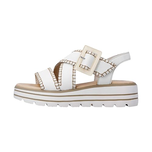 Sandales cuir compensée Remonte Macao : nu-pieds confortables pour femme avec talon stable