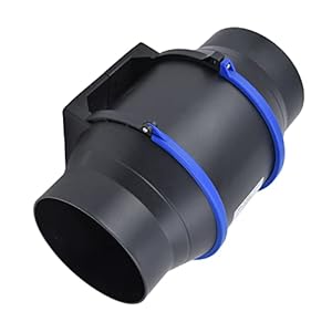 Inline kanaalventilator voor hydrocultuur Energiebesparende beluchtingsblazer 6 Zwarte binnengroei met dubbele snelheid EU-stekker 220V