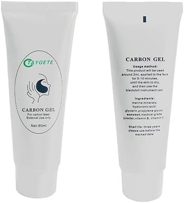 80ML Carbon Facial Gel Peel Cream for Skin Rejuvenation Black Doll,Facial Skin Deep Cleaning with Carbon Gel Nano Activated Carbon for ND-YAG Laser Machine (1pc)