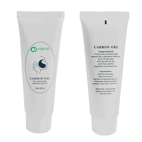 80ML Carbon Facial Gel Peel Cream for Skin Rejuvenation Black Doll,Facial Skin Deep Cleaning with Carbon Gel Nano Activated Carbon for ND-YAG Laser Machine (1pc)