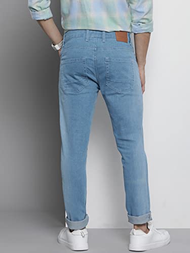 Image of The Indian Garage Co Men Regular Fit Solid Mid-Rise Stretchable Jeans