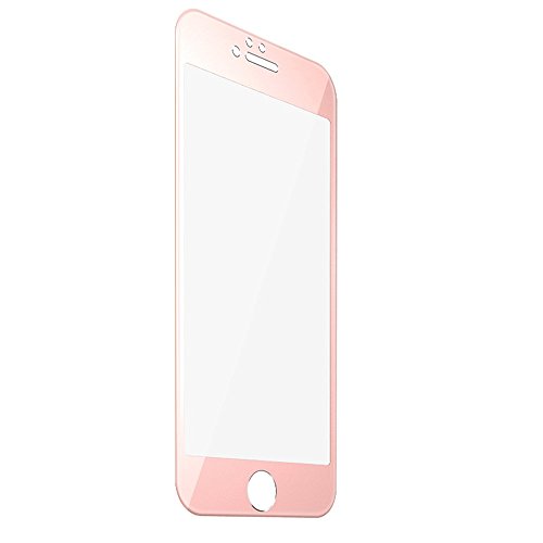 iPhone 6S Plus Screen Protector, Rose Gold Screen Protector, F-color Full Coverage Protection for Apple iPhone 6S Plus Rose Gold 2015, Durable Alloy Metal Frame and 9H Tempered Glass, 5.5 Inch