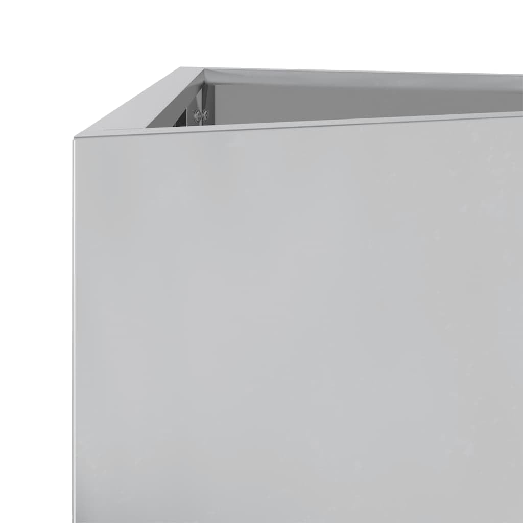 Fioriera triangolare 40 x 34,5 x 75 cm, in acciaio zincato | Protezione da erbacce stabile e durevole, senza fori di drenaggio, per terrazza o balcone