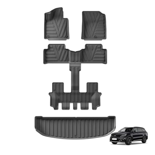 Protector De Maletero Accesorios para Maletero Alfombrilla para Los Pies Bandeja Inodoro Resistente Al Agua para Kia para Sorento(LHD 5PCS)