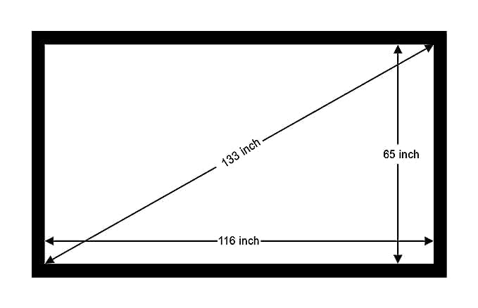 Image of Big VUE 133 Inches Fixed Frame Projector Screen 16:9 Diagonal Active 3D 4K Ultra Hd Projector Screen for Classroom, Office & Home Theater (133 Inch, White Perforated)