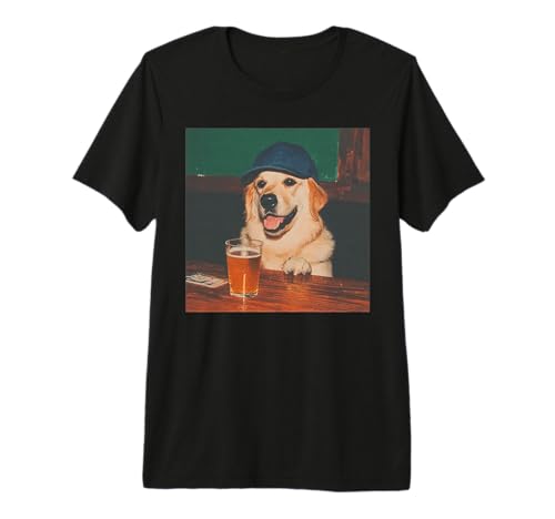 Labrador Drinking Beer Funny Dog Meme Vintage Lab Retriever Premium Tri-Blend T-Shirt