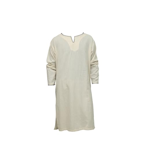 Viking Tunic for men | Perfect tunic for gift for Cosplay, Costume, Reenactment Renaissance Medieval Costume Set LARPing SCA (Natural, XL/XXL)