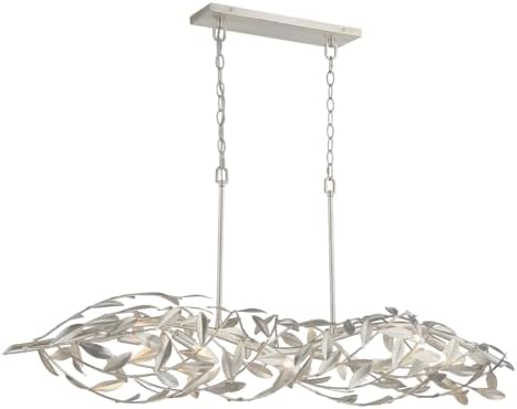 Crystorama Broche 50.5'' Antique Silver Linear Chandelier