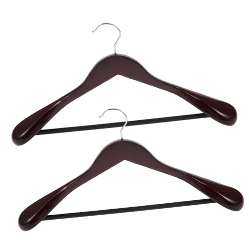 Cabilock 2pcs Extra Wide Solid Wood Hangers for Closet Non Slip Design for Suits and Coats Heavy Duty Garment Hangers with Optimal Shoulder Support Stylish Wardrobe Accessory