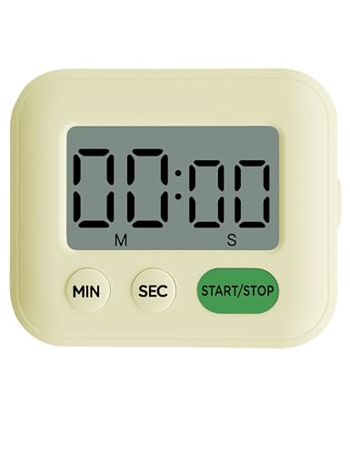 SURARK Electronic Timers for Classroom - Cute Timer Digital for Cooking, Break Time, Gym, Meeting-Light Yellow