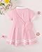 Renotemy Toddler Girl Dress 2 Year Old Girls Summer Clothes Outfits Little Kids 2T 3T Girl Gifts Light Pink Sport Golf Short Sleeve Button Polo Dresses Cotton Back to School Uniform Dress with Bag