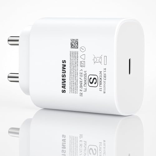 Image of Mudo Samsung 25W C-Type Super Fast Adapter Compatible With Samsung Galaxy S /A /M /F Series | Novobit Super Fast Charger Adapter For S23 /S22 /S21 /21 Fe /S20 /M14 5G /M34 /M54 /M53 /M33 /M13 /A34, White
