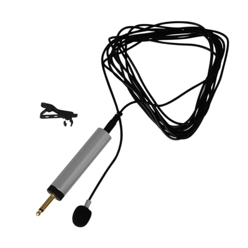 ANDRESLAD Micrófono de Solapa Profesional para Instrumentos Musicales Portátil Alta Fidelidad Negro con Cable para Grabación y Transmisión
