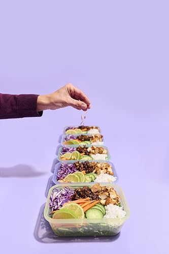 Image of Ello Snap & Nest 10-Piece 4.5 Cup Plastic Meal Prep Set, Reusable Food Containers for Healthy Eating, Freezer, Dishwasher Safe, Desert Festival