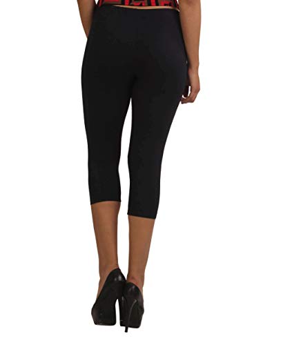 Image of Frenchtrendz Women's Cotton Spandex Stretchable Mid Rise Slim Fit Legging Capris (XS-4XL)
