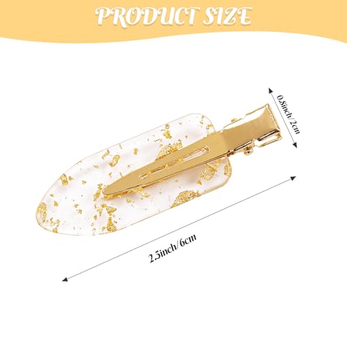 Pinzas para cabello No Bend Hair Clips, 24 piezas, doradas con glitter, sin marcas para peinados y maquillaje miniatura 2
