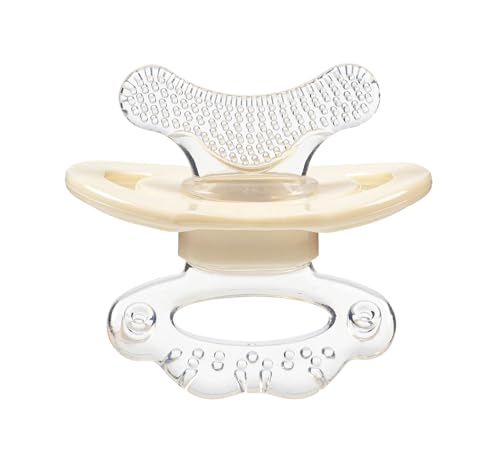 Bebeconfort Ergonomischer Beißring-Schnuller Massiert das Zahnfleisch für die Ersten Zähne, Zahnfleischmassage für Neugeborene, für Kinder im Alter von 3 bis 6 Monaten, Beige