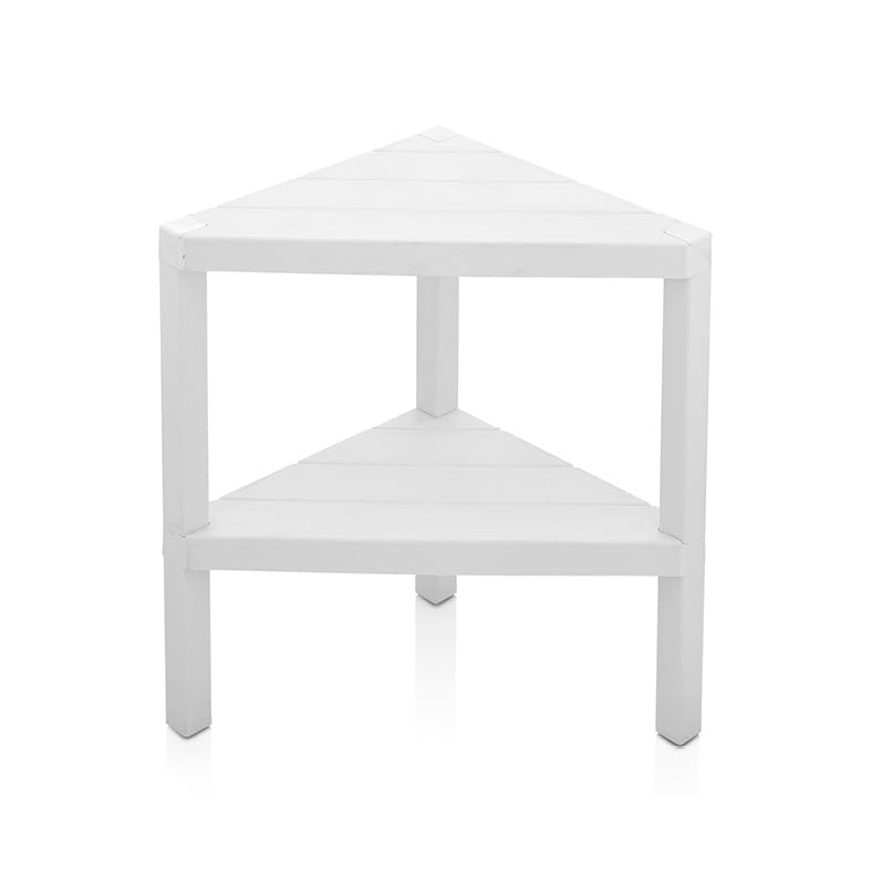 DIVCHI Estantería esquinera triangular de 2 niveles que ahorra espacio, estantería independiente | estantes de almacenamiento | estante de exhibición | estantería | soporte de cocina | organizador de