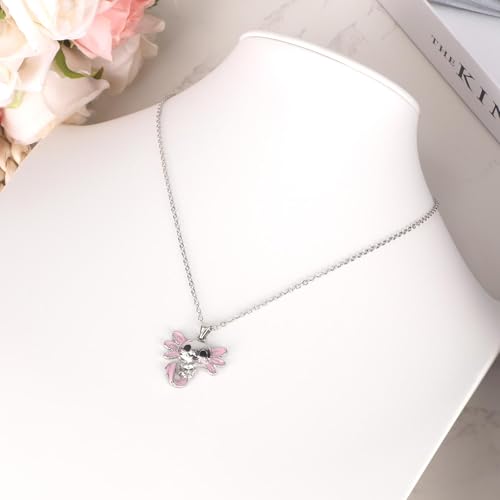 Axolotl Necklace, Zinc Alloy Cute Axolotl Pendant Necklace Stylish Animal Jewelry Gift Fit Women Salamander Necklaces for Birthday Party Graduation Present3