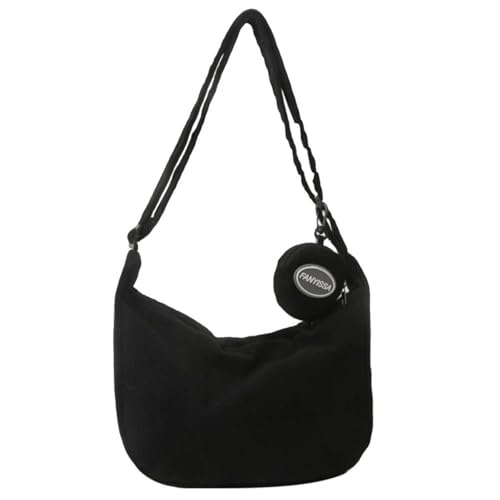 MLPKOI Sac BandoulièRe Croissant de Lune pour Femme, Grand Sac à Bandoulière en Velours Côtelé Sac Besace Messenger Bag avec Bandeau Réglable pour Voyage...