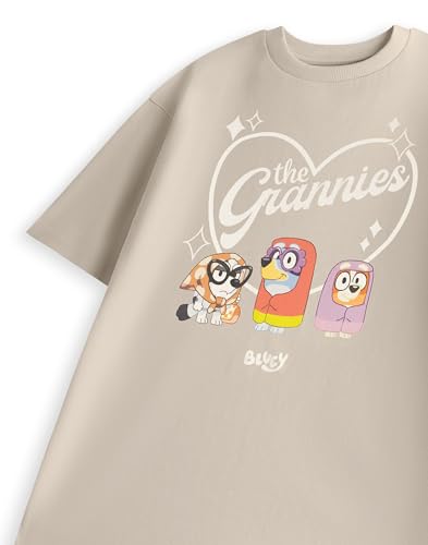 BlueY T-Shirt Beige à Manches Courtes pour Femmes Les Mamies | T-Shirt Graphique avec Gladys, Janet et Rita | Vêtement décontracté pour Tous Les Jours – vue 6