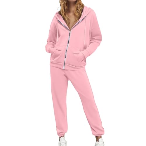Sweatsuits Women 2 Piece Outfit Drawstring Zip Up Hoodie Matching Elastic Waist Sweatpants Travel Comfy Lounge Sets2