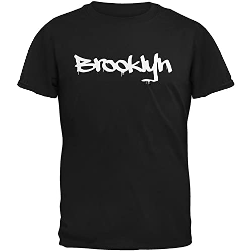 Old Glory New York City Brooklyn Graffiti Black Adult T-Shirt - 2X-Large