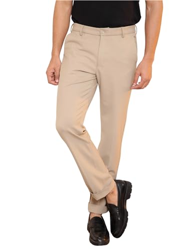 Image of SUBTRACT Slim-Fit Stretchable Lycra Formal Pants for Men with Flexible Waistband | Stylish Men's Wear Trousers for Office or Party |Dress Trouser Pant