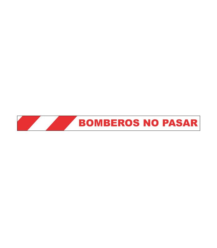 EberSign | Cinta de Balizamiento Roja/Blanca BOMBEROS NO PASAR 8cm x 100m Galga 300 – Pack 5 Rollos, Cinta delimitadora NO Adhesiva